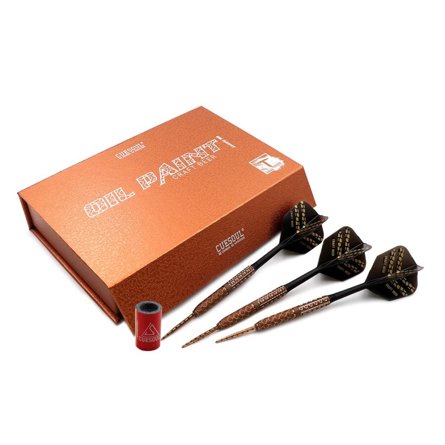 CUESOUL CRAFT BEER 23g Steel Tip 90% Tungsten Dart Set with Oil Paint Finished and Unifying ROST Flights