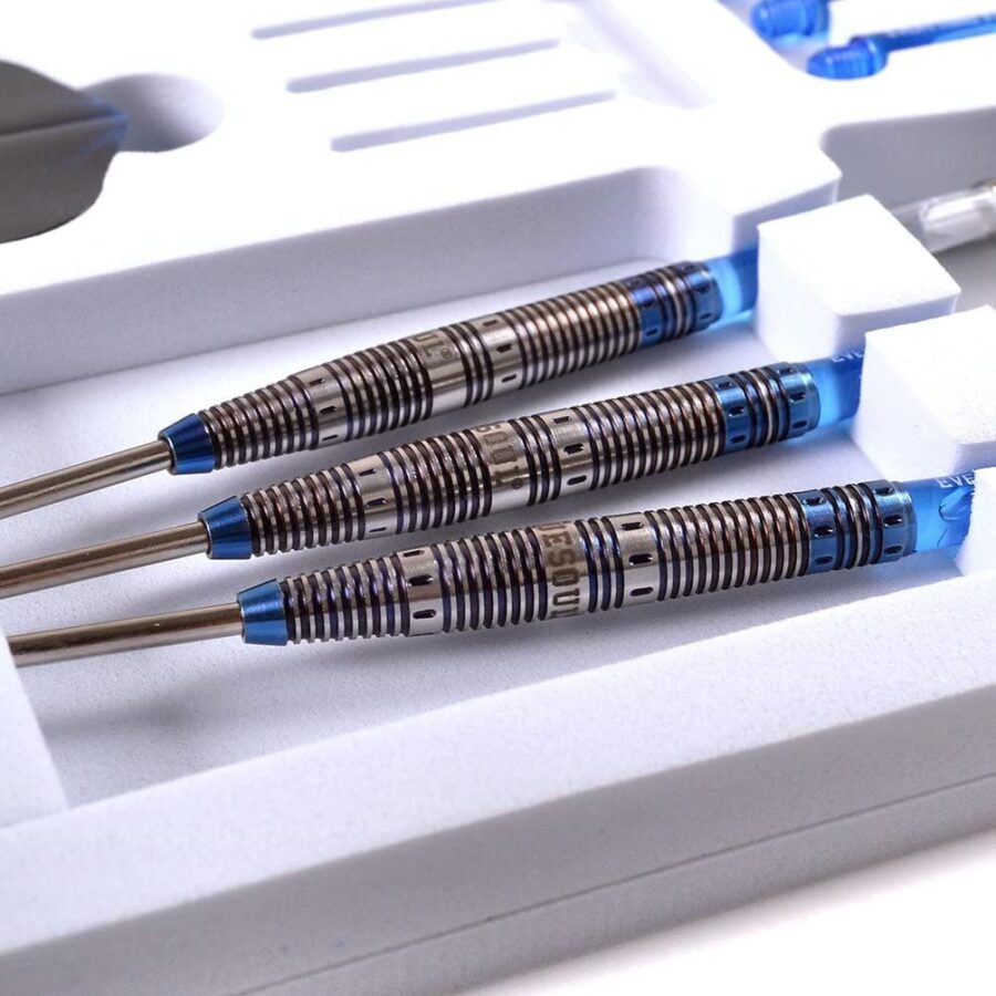 AURORA 90% Tungsten Steel Tip Darts w/ Blue Titanium Nitride Coating