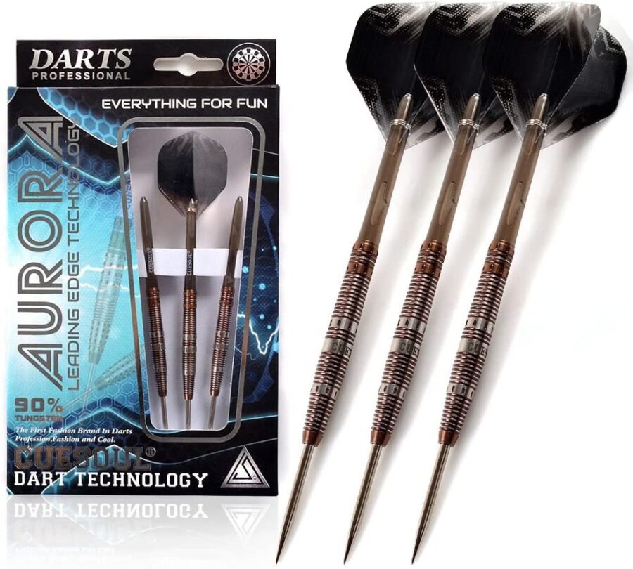 AURORA 90% Tungsten Steel Tip Darts w/ Brown Titanium Nitride Coating