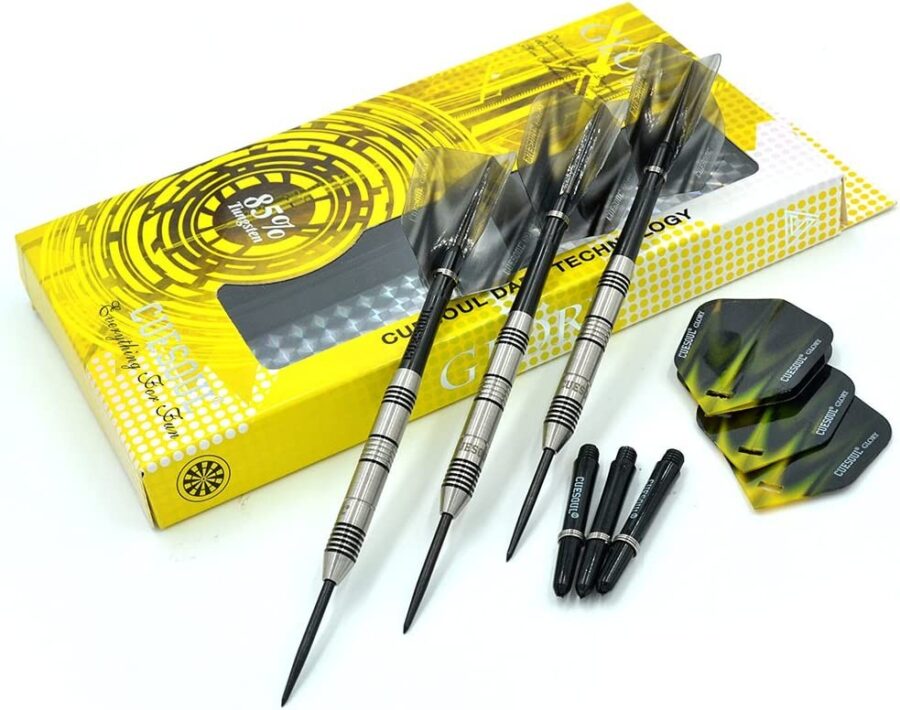 GLORY 85% Tungsten Steel Tip Dart Sets, Black Grooves