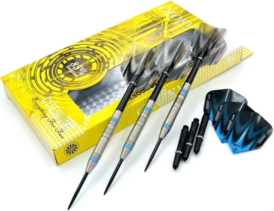 GLORY 85% Tungsten Steel Tip Dart Sets, Blue Grooves