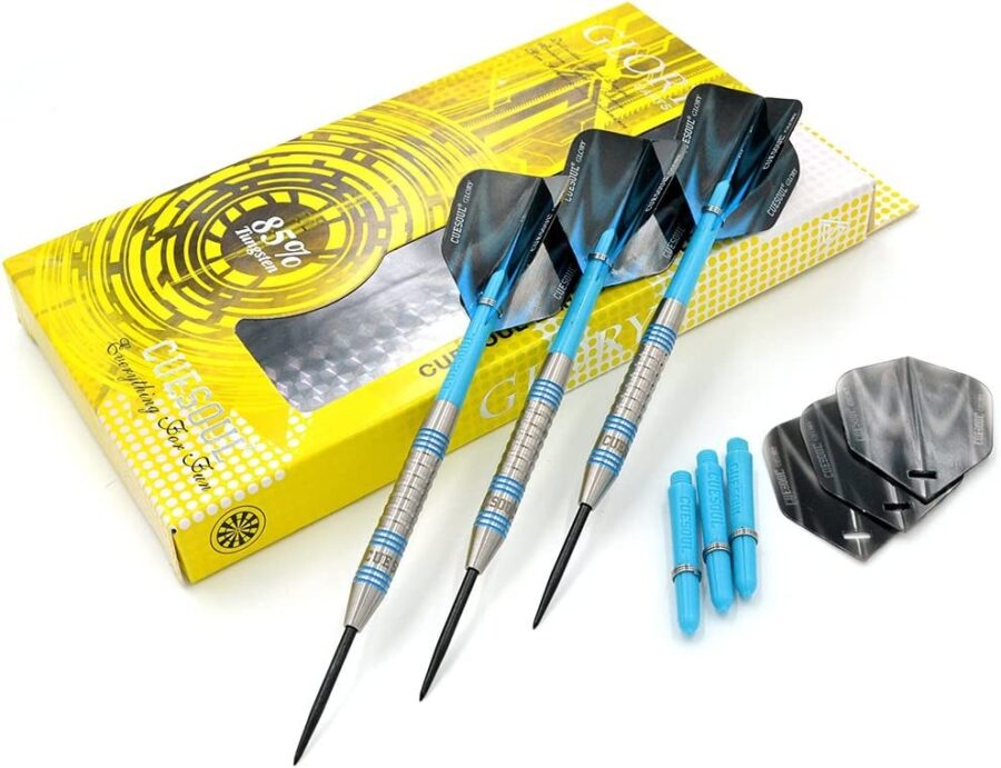 GLORY 85% Tungsten Steel Tip Dart Sets, Blue Grooves