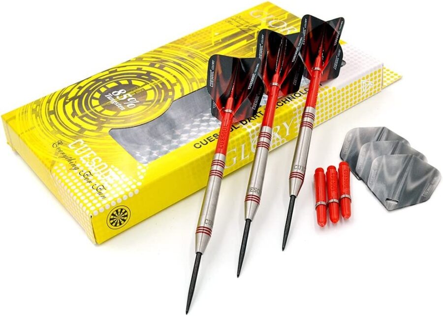 GLORY 85% Tungsten Steel Tip Dart Sets, Red Grooves