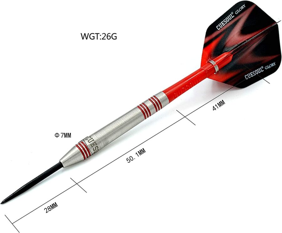 GLORY 85% Tungsten Steel Tip Dart Sets, Red Grooves