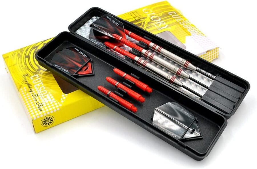 GLORY 85% Tungsten Steel Tip Dart Sets, Red Grooves