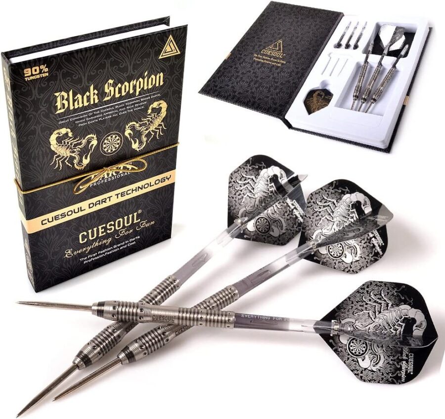 Black SCORPION Tungsten Steel Tip Darts, Black